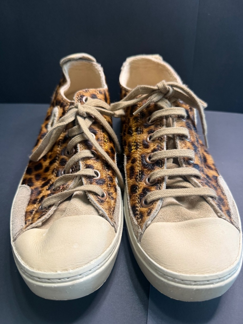 Satorisan Koto Leopard Print Calf Hair Leather Sneakers Unisex EU40